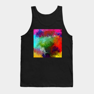 abstract art red orange pink green Tank Top